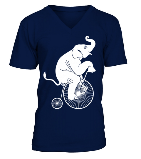 White Elephant Riding a Bike Men's V-Neck T-shirt