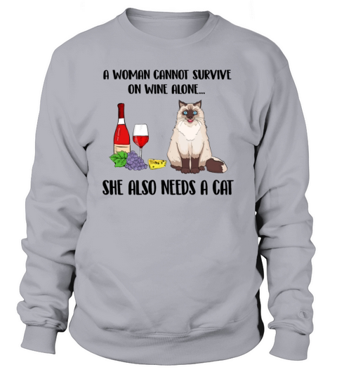Wine And Cat Women's Sweatshirt