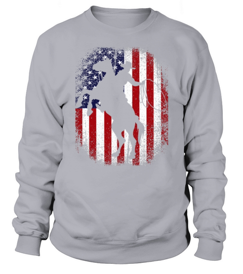 American Flag 4th Of July Vintage USA Flag Rodeo Women's Sweatshirt