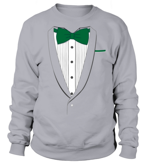 Fake Tuxedo Green Tie Women's Sweatshirt
