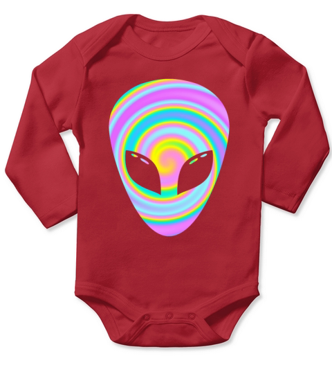 Colorful Alien Head Space Travel LGBT Pride Tee Long Sleeve Baby One-Piece