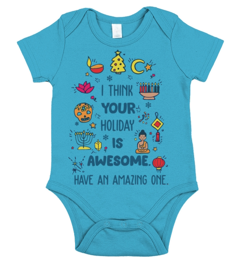 I Think Your Holiday Is Awesome Hanukkah Seasons Short Sleeve Baby One-Piece