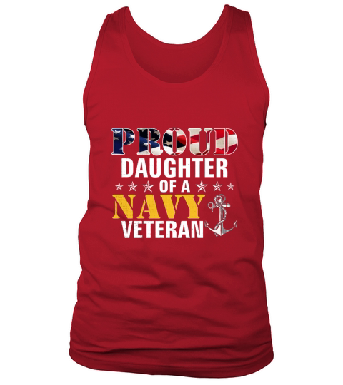 Proud Daughter Of A Navy Veteran American Flag Military Gift Tank Top Unisex