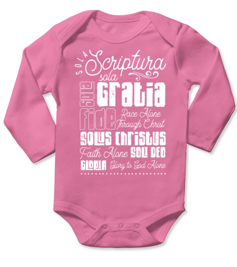 Sola Scriptura Protestant Christian Quote Long Sleeve Baby One-Piece