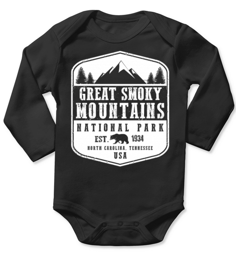 Great Smoky Mountains Long Sleeve Baby One-Piece
