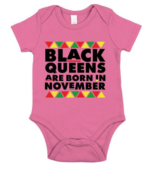 Black Queens Are born in November Short Sleeve Baby One-Piece