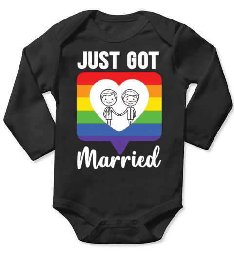 Just Got Married Gay Pride Long Sleeve Baby One-Piece