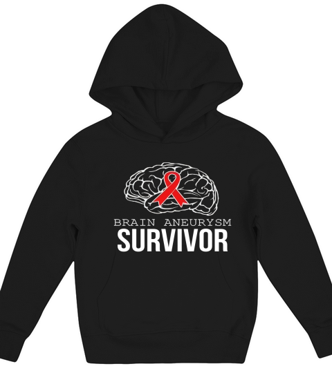 Brain Aneurysm Survivor T-Shirt for Men, Women, Kids Black Youth B07B89CWTM 1 Kids Hoodie