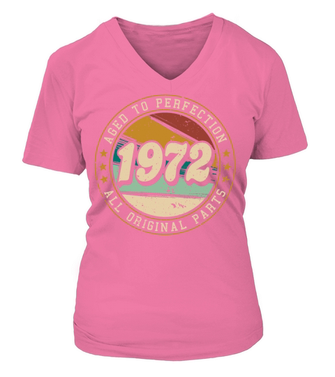 Vintage 1972 50th Birthday Fiftieth Gift V-neck T-Shirt Woman