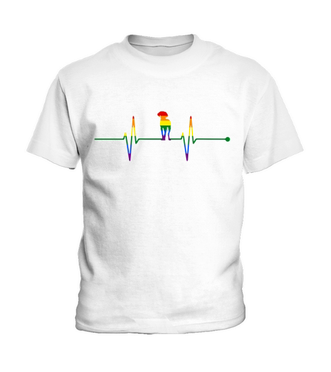 Weimaraner Dog Heartbeat Gay Rainbow Colorful LGBTQ 2020 Kids T-Shirt