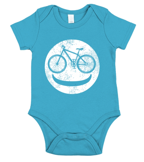MTB Bike Happy Face Cycling Cyclists Short Sleeve Baby One-Piece