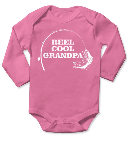 Reel Cool Grandpa Fishing Fathers Day Gift Long Sleeve Baby One-Piece