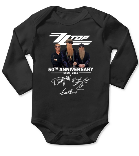 50th Anniversary ZZ Top 1969-2019 Signatures sh?t Long Sleeve Baby One-Piece