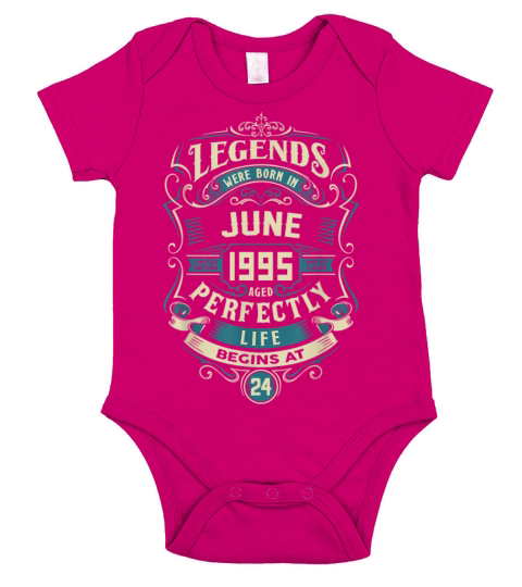 Retro Vintage June 1995 birthday Short Sleeve Baby One-Piece