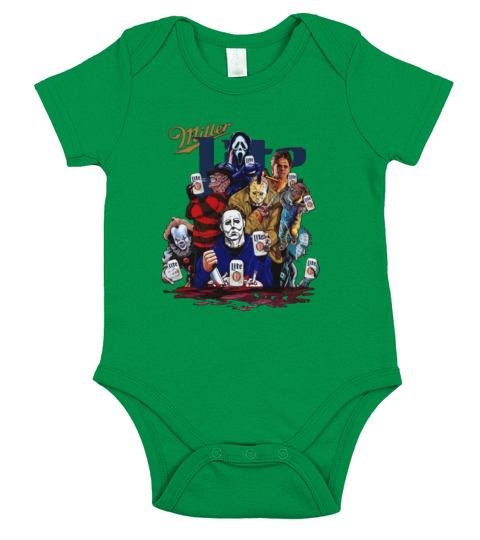 Miller Lite Horror film characters shirt Short Sleeve Baby One-Piece
