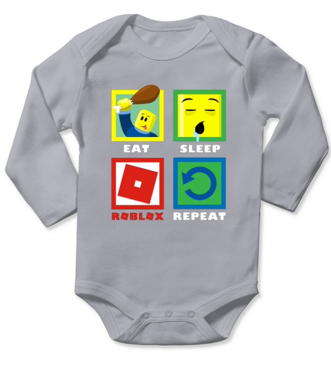 Roblox Funny Eat Sleep Repeat Long Sleeve Baby One-Piece