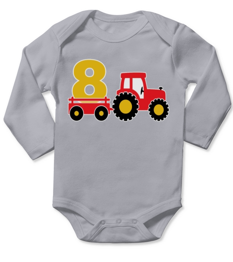 8 years old and truck Long Sleeve Baby One-Piece