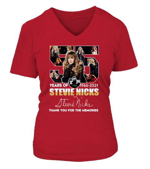 55 years of 1966 2021 Stevie Nicks signature thank you for the memories V-neck T-Shirt Woman
