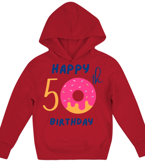 Happy fiftieth 50th birthday cute donut Kids Hoodie