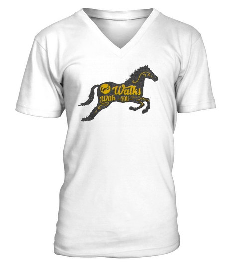 God Walks With You V-Neck T-shirt