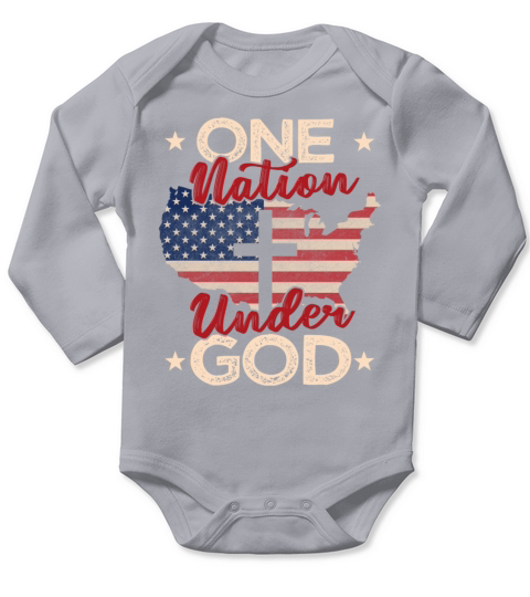 One Nation Under God Long Sleeve Baby One-Piece