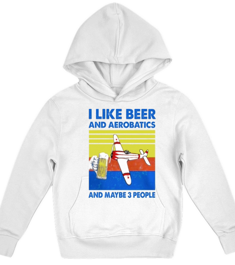 Vintage I Like Beer And Aerobatics And Maybe 3 People Kids Hoodie