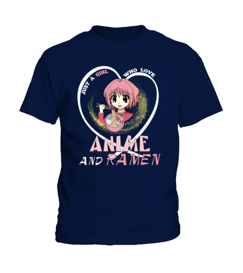 Just A Girl Who Loves Anime and Ramen Bowl T shirt Kids T-Shirt
