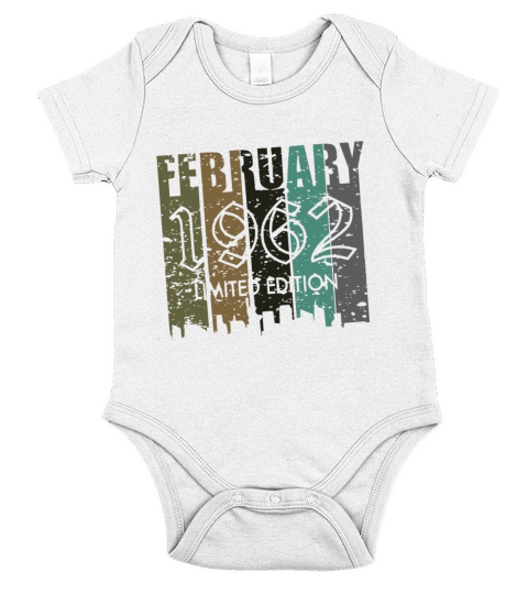 February 1962 year of construction born on Short Sleeve Baby One-Piece