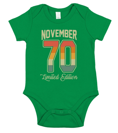 Vintage November 50 Year 1970 50th Birthday Gift Short Sleeve Baby One-Piece