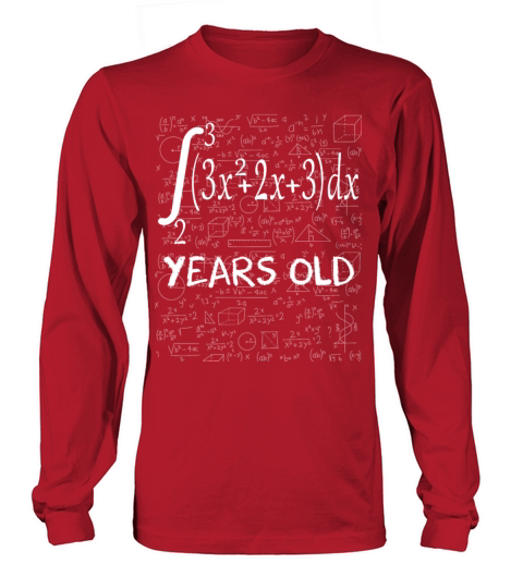 Funny Math Geek Integral Calculus 27th Birthday 27 Men's Long Sleeve