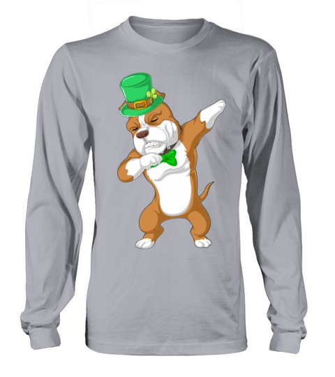 dabbing pitbull st patricks day Men's Long Sleeve