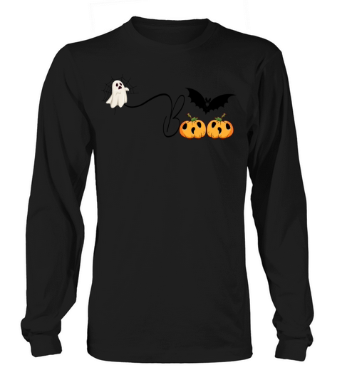 Boo Halloween Costume Spiders And Pumpkin Gifts Men's Long Sleeve