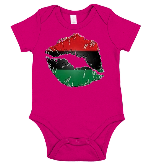 Red, black, green lips Short Sleeve Baby One-Piece