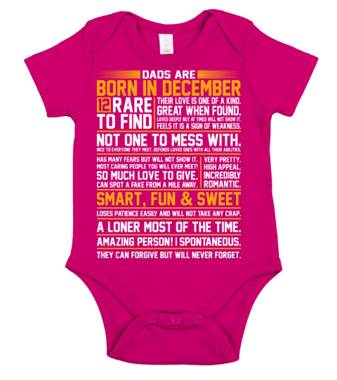 Dads Are Born In December Short Sleeve Baby One-Piece