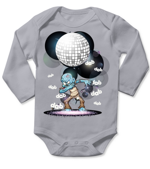 Funny Dab Zombie Long Sleeve Baby One-Piece