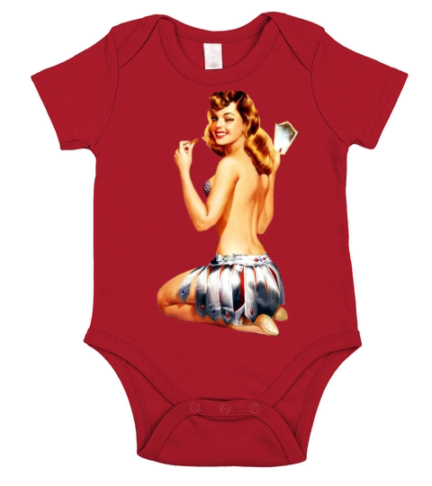 Vintage retro sexy girl pin up Short Sleeve Baby One-Piece