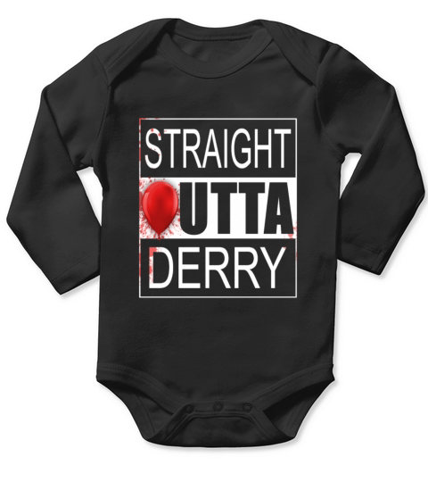 Straight Outta Derry It Horror Long Sleeve Baby One-Piece