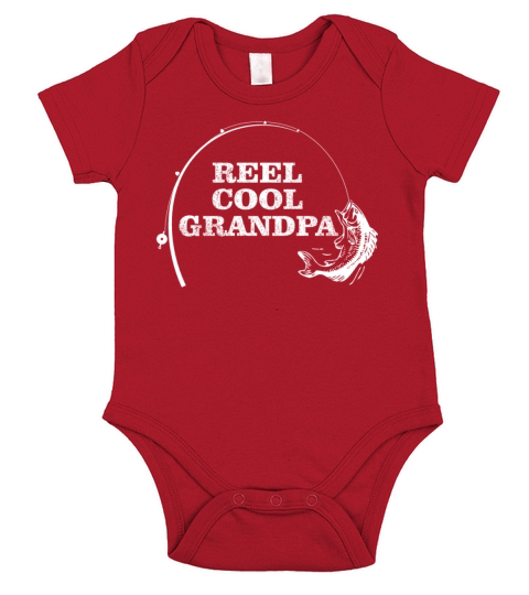 Reel Cool Grandpa Fishing Fathers Day Gift Short Sleeve Baby One-Piece