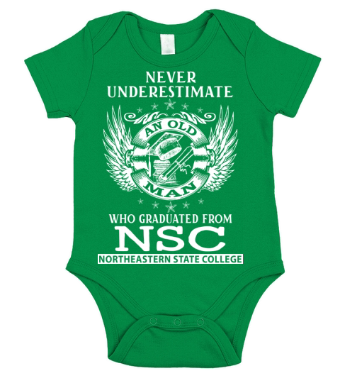 Old Man- Graduated From NSC- Northeastern State College Short Sleeve Baby One-Piece