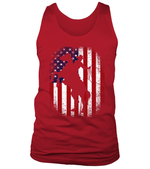 American Flag 4th Of July Vintage USA Flag Rodeo Men's Tank Top