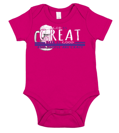 Craft Beer God Is Great Beer Is Good And People Ar Short Sleeve Baby One-Piece
