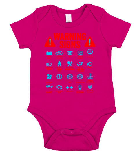 Warning Signs 101 funny car mechanic shirt for Short Sleeve Baby One-Piece