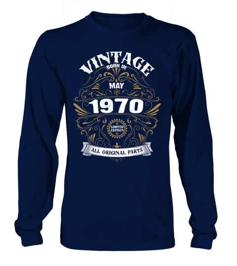 50th Birthday May 1970 Vintage Men's Long Sleeve