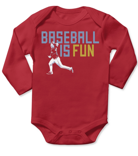 Brett Phillips Baseball is fun Long Sleeve Baby One-Piece