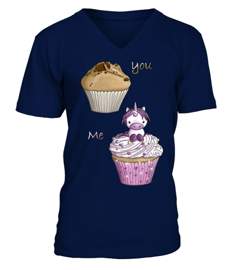 Special unicorn cupcake candy illustration cartoon Men's V-Neck T-shirt