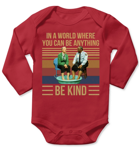 Mr Rogers gay police in a world where you can be anything be kind vintage Long Sleeve Baby One-Piece