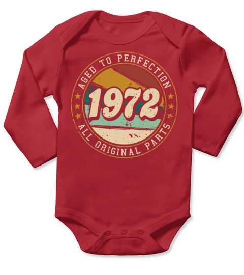 Vintage 1972 50th Birthday Fiftieth Gift Long Sleeve Baby One-Piece