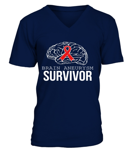 Brain Aneurysm Survivor T-Shirt for Men, Women, Kids Black Youth B07B89CWTM 1 V-Neck T-shirt