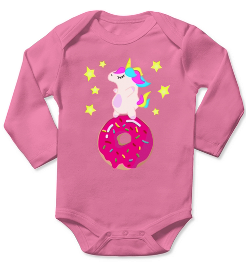 Unicorn Donut Long Sleeve Baby One-Piece