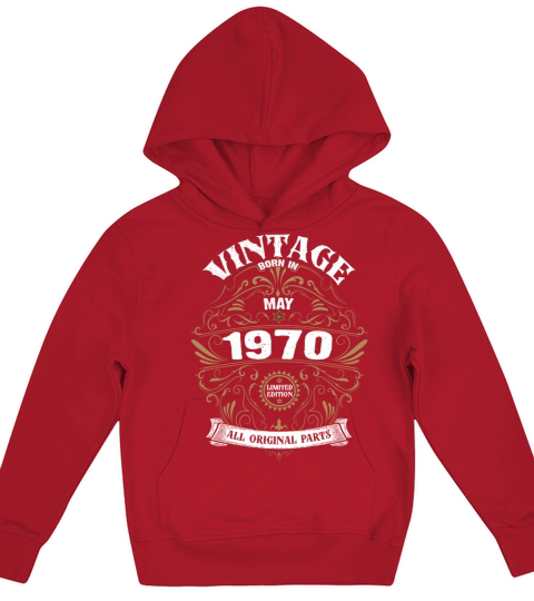 50th Birthday May 1970 Vintage Kids Hoodie